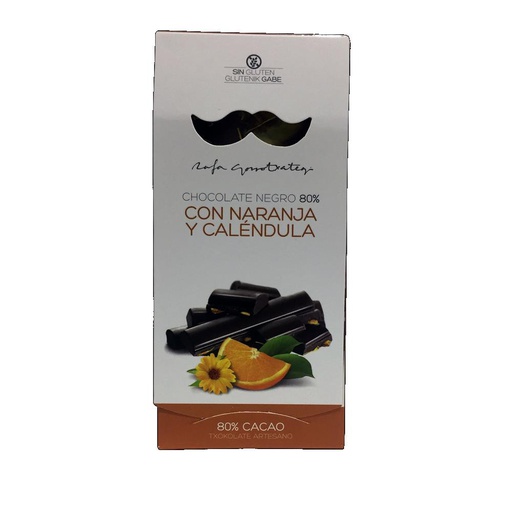 Chocolate Negro 80% Con Naranja Y Caléndula Rafa Gorrotxategi 100 g