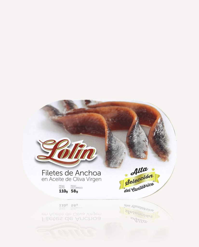 Filetes de Anchoas Alta Selección Lolín 12-14 110Gr