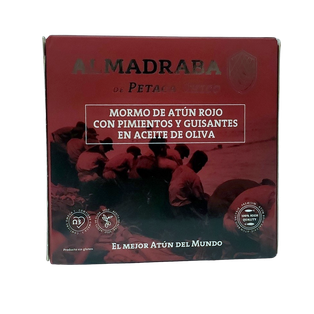 Mormo de Atún Rojo con Pimientos y Guisantes en Aceite de Oliva 252Gr Almadraba de Petaca Chico