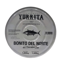 [CJ-0377] Conserva Yurrita Bonito del Norte en Escabeche 1,850Gr