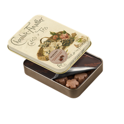 [CJ-0848] Lata De Flores De Chocolate Al Capuccino Chocolate Amatller 73 g