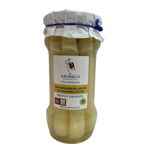 Espárragos blancos de navarra extra 6/9 muy gruesos el navarrico tarro 580g